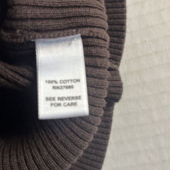 Cato Women’s XL Chocolate Brown Sweater Hood Kangaroo Pocket Cotton Blue Argyle - Picture 5 of 10